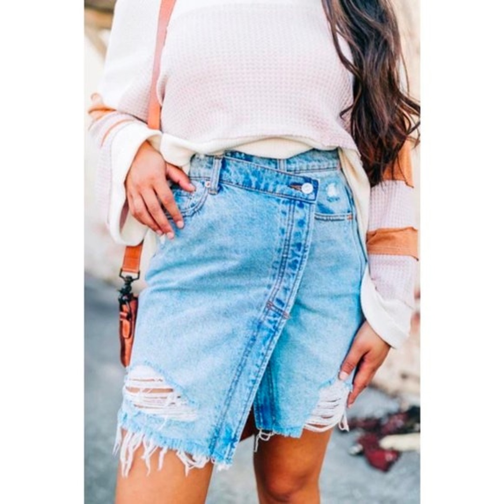 Free People | Wrap Denim Skirt | NWT